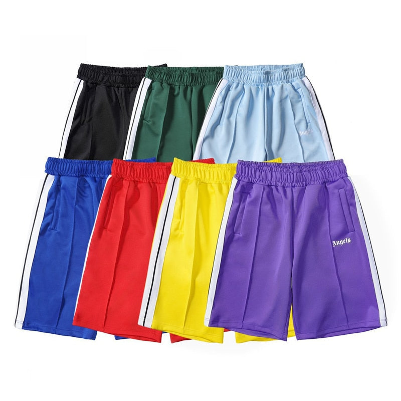 Summer Men Shorts Side Rainbow Striped Shorts