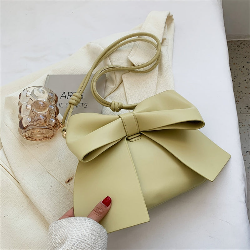 E&A LuxuriousBow Underarm Bag Designer Leather Shoulder Messenger Bags for Women